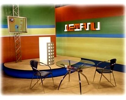 Оформление интерьера студии телепередачи Детали для телеканала Прима-ТВ