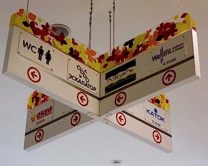 Изготовленный указатель для ТРЦ Июнь